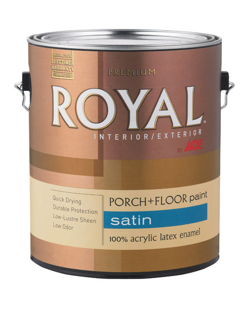 Ace Royal Interior/Exterior Latex Porch & Floor Paint Ultra White Satin 1 gal.