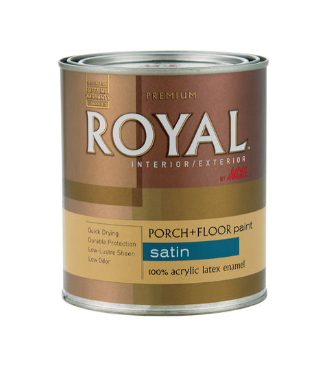 Ace Royal Interior/Exterior Latex Porch & Floor Paint Ultra White Satin 1 qt.
