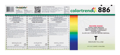 ChromaFlo Colortrend Universal Machine T Medium Yellow Paint Colorant 1 qt.