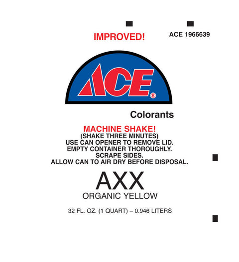 Ace Universal Machine AXX Organic Yellow Paint Colorant 1 qt.