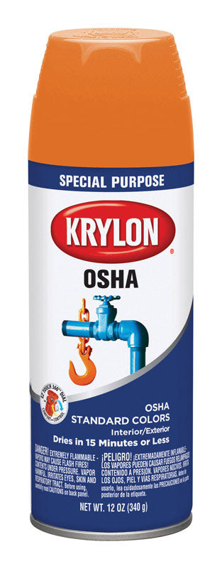 Krylon Special Purpse Safety Orange Gloss OSHA Color Paint Spray 12 oz.