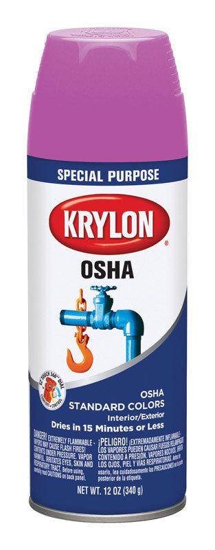 Krylon Special Purpse Safety Purple Gloss OSHA Color Paint Spray 12 oz.