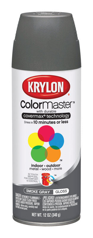 Krylon ColorMaster Smoke Gray Gloss Spray Paint 12 oz.
