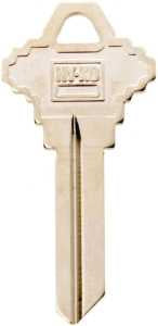 Hy-Ko 11010SC9 Key Blank, Brass, Nickel, For: Schlage Cabinet, House Locks and Padlocks, Pack of 10