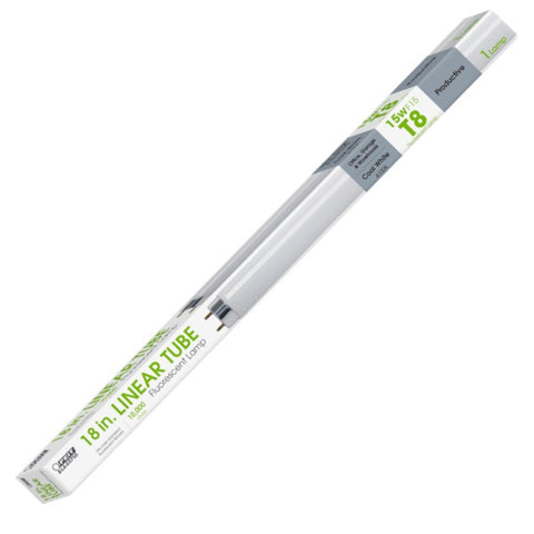 Feit Electric F15T8/CW/RP Fluorescent Bulb, 15 W, T8 Lamp, Medium Bi-Pin Lamp Base, 770 Lumens, 4100 K Color Temp, Pack of 6