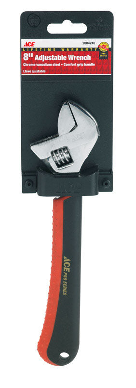 Ace 8 in. L Chrome Vanadium Steel Adjustable Wrench