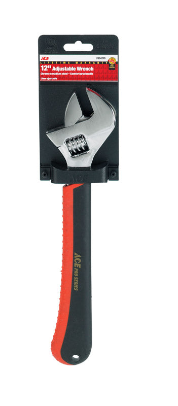 Ace 12 in. L Chrome Vanadium Steel Adjustable Wrench