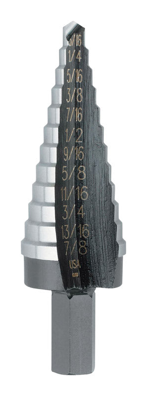 Irwin Unibit High Speed Steel Hex 3/16 - 7/8 in. Dia. Step Drill Bit 1 pc.