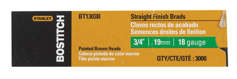 Stanley Bostitch 3/4 in. L 18 Ga. Straight Brad Nails 3,000 pc.