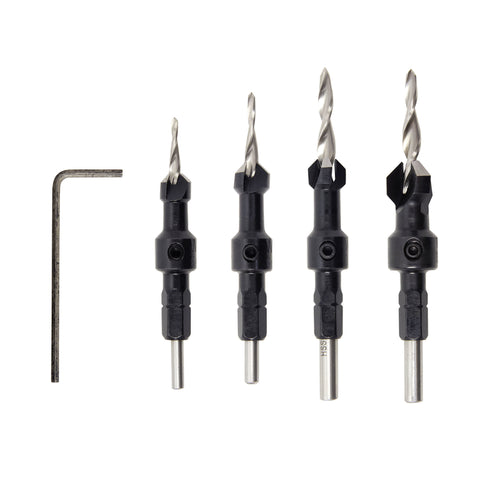 Wolfcraft Steel Tapered Screw Setter Set 4 pc