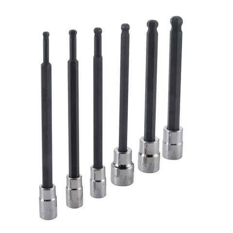 Craftsman 1/4 and 3/8 in. drive SAE 6 Point Long Ball Hex Bit Socket Set 6 pc