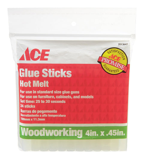 Ace Glue Sticks .45 in. Dia. x 4 in. L 24 pk