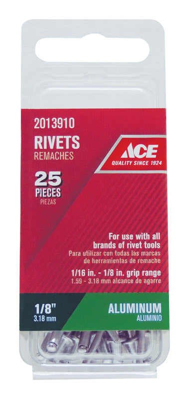 Ace 1/8 in. Dia. x 1/8 in. Aluminium Rivets 25 pk – Shell Lumber and ...