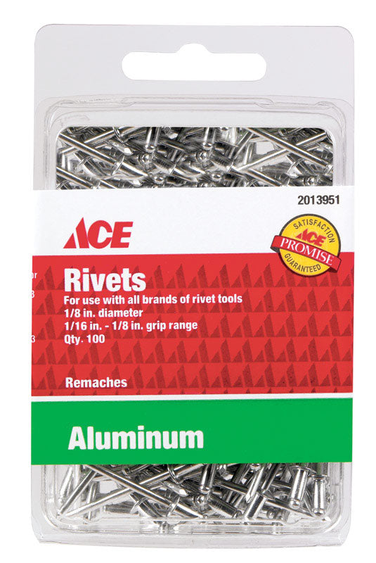 Ace 1/8 in. Dia. x 1/8 in. Aluminum Rivets 100 pk – Shell Lumber and ...
