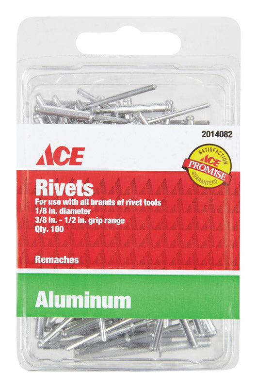 Ace Rivet Ace 1/8 in. Dia. x 1/2 in. Aluminium Rivets 100 pk – Shell Lumber and ...