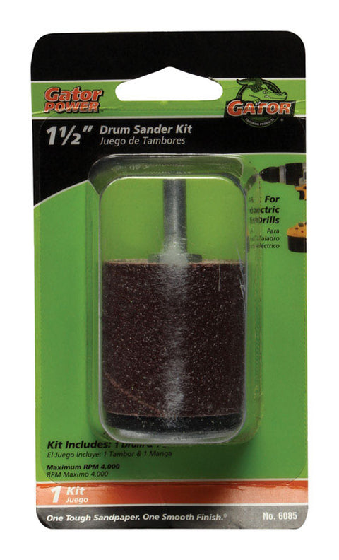 Gator Grit 1.5 in. Dia. x 0.3 in. Dia. 50 Grit Drum Sanders Kit Aluminum Oxide