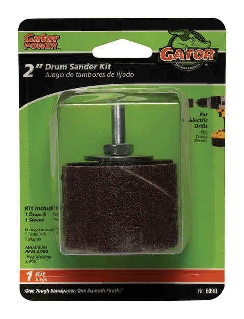 Gator Grit 2 in. Dia. x 0.3 in. Dia. 50 Grit Drum Sanders Kit Aluminum Oxide