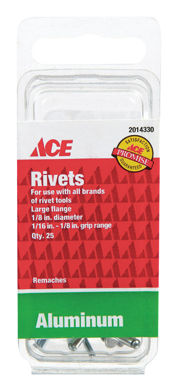 Ace 1/8 in. Dia. x 1/8 in. Aluminum Rivets 25 pk