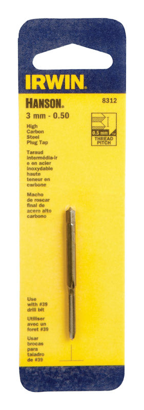 Irwin Hanson High Carbon Steel 3mm-0.50 Metric Plug Tap 1 pc.