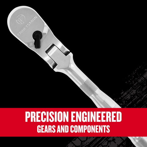 Craftsman V-Series 1/2, 1/4 and 3/8 in. drive Flex Head Ratchet Set