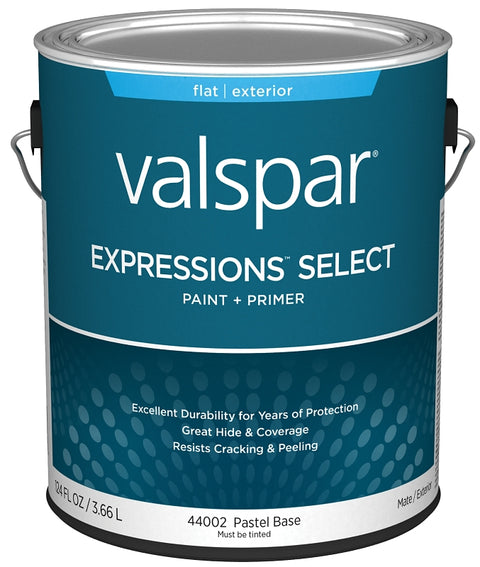 Valspar Expressions Select 4400 028.0044002.007 Latex Paint, Acrylic Base, Flat Sheen, Pastel Base, 1 gal, Pack of 4