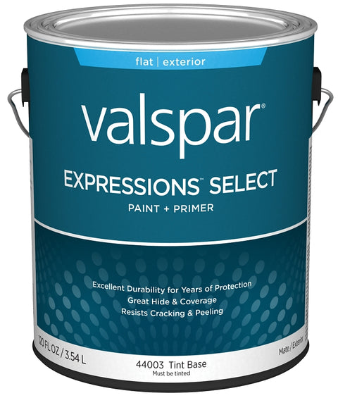 Valspar Expressions Select 4400 028.0044003.007 Latex Paint, Acrylic Base, Flat, Tint Base, 1 gal, Pack of 4