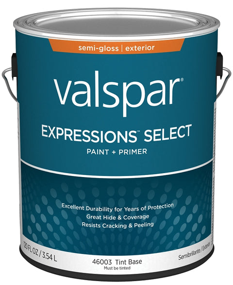 Valspar Expressions Select 4600 028.0046003.007 Latex Paint, Acrylic Base, Semi-Gloss Sheen, Tint Base, 1 gal, Pack of 4