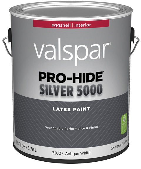Pro-Hide Silver 5000 7200 028.0072007.007 Interior Paint, Eggshell Sheen, Antique White, 1 gal, Metal Pail, Pack of 4