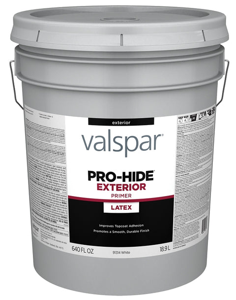 Valspar PRO-HIDE 91314 Series 028.0091314.008 Exterior Primer, White, 5 gal, Pail