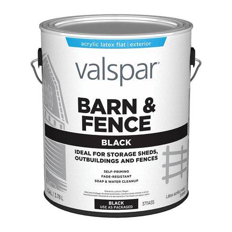 Valspar Armor Series 3711435 Barn and Fence Paint, Black, 1 gal