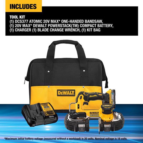DeWalt 20V MAX ATOMIC Cordless Brushless Compact Band Saw Kit (Battery & Charger)