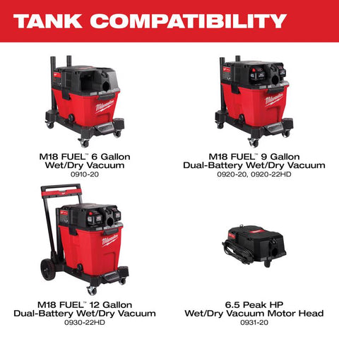 Milwaukee Shop Wet/Dry Vacuum Tank 6 gal 1 pc