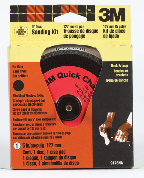 3M 5 in. Dia. Sanding Disc 80 Grit Medium Hook and Loop 1 pk