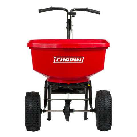 Chapin 8303C Contractor Turf Spreader, 100 lb, Steel Frame, Poly Hopper, Pneumatic Wheel