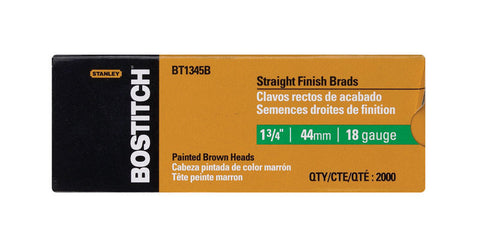 Stanley Bostitch 1-3/4 in. L 18 Ga. Straight Brad Nails 2,000 pc.