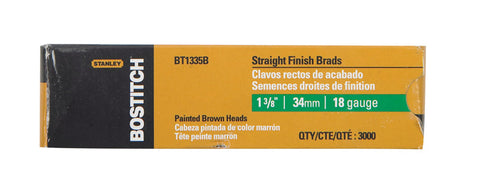 Stanley Bostitch 1-3/8 in. L 18 Ga. Straight Brad Nails 3,000 pc.