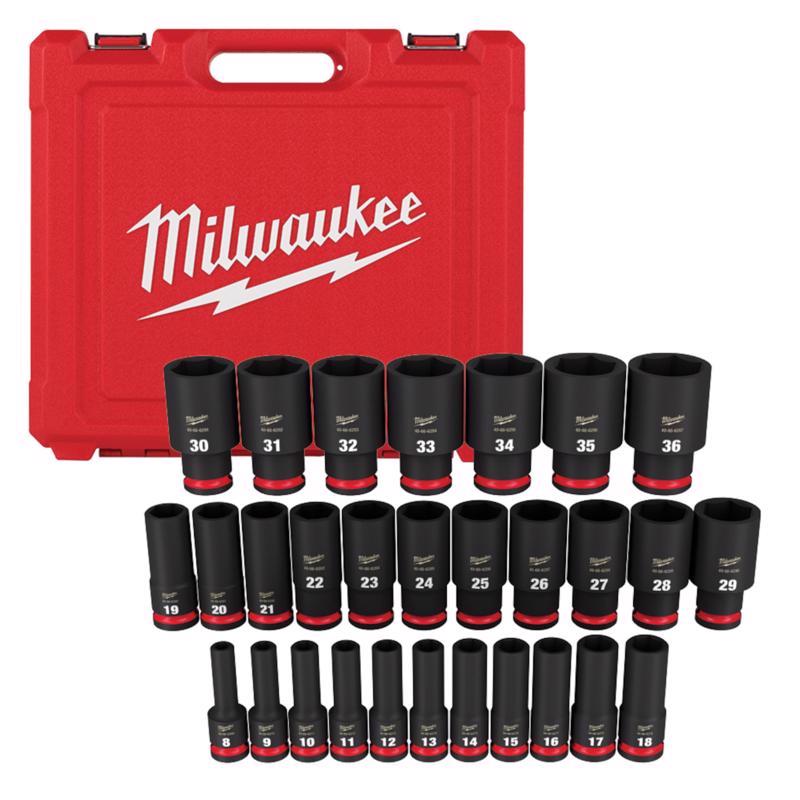 Milwaukee Shockwave 1/2 in. drive Metric 6 Point Impact Rated Deep Soc ...
