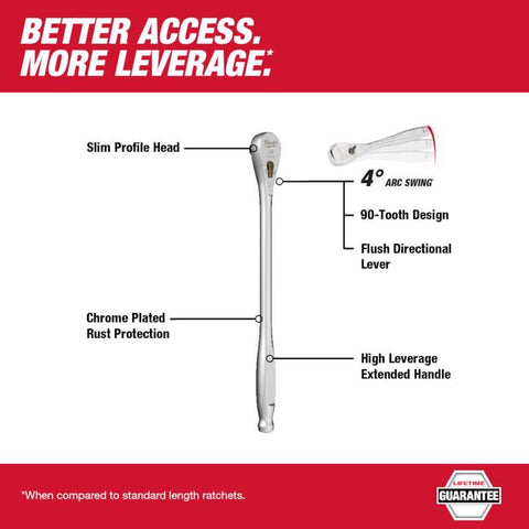 Milwaukee 3/8 in. drive SAE Ratchet 90 teeth