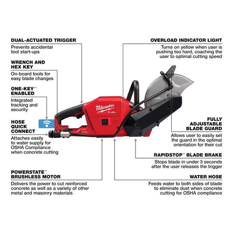 Milwaukee M18 FUEL 9 in. Cordless Brushless Cut-Off Saw Tool Only