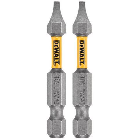 DeWalt Max Fit Square #1 X 2 in. L Screwdriver Bit Steel 2 pk