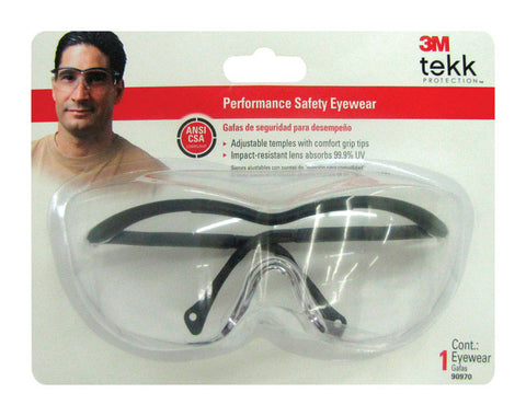 3M Tekk Multi-Purpose Safety Glasses Antifog Clear Lens Black Frame Carded