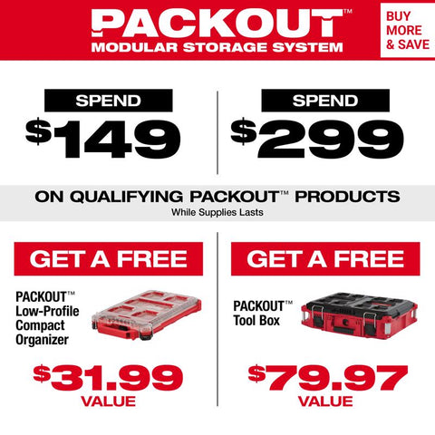 Milwaukee Packout Shop Storage Medium Black/Red Plastic 9.5 in. L Hook Rack 25 lb 1 pk