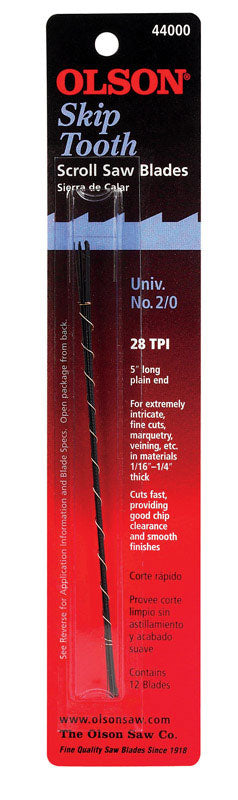 Olson 0.02 in. W x 5 in. L x 0.01 in. Scroll Saw Blade