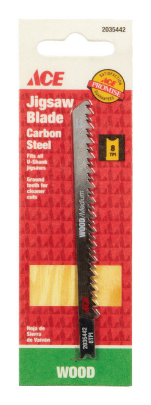 Ace Carbon Steel U-Shank 4-1/8 in. L Jig Saw Blade 8 TPI