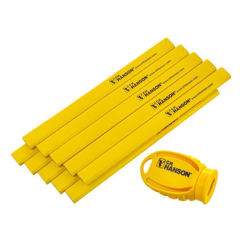 C.H. Hanson 2 in. L Carpenter Pencil and Sharpener Yellow 10 pc