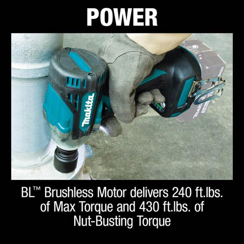 Makita 18V LXT 1/2 in. Cordless Brushless Impact Wrench Tool Only