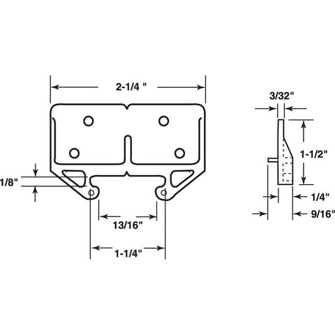 Prime-Line R 7130 Drawer Track Guide Kit, Plastic, Purple