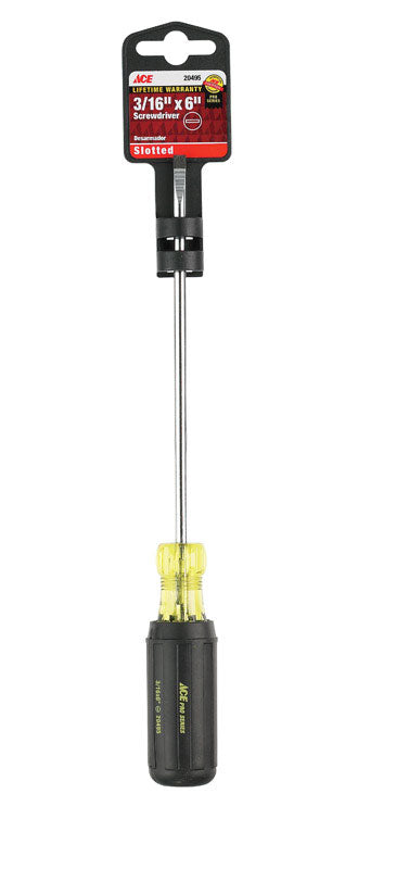 Ace 3/16 in. Slotted Screwdriver 6 in. L