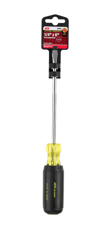Ace 1/4 in. Slotted Screwdriver 6 in. L