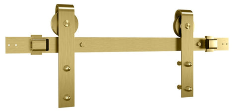 National Hardware N700-006 Designer Barn Door Kit, 72 in L Track, Steel, Brushed Gold, Wall